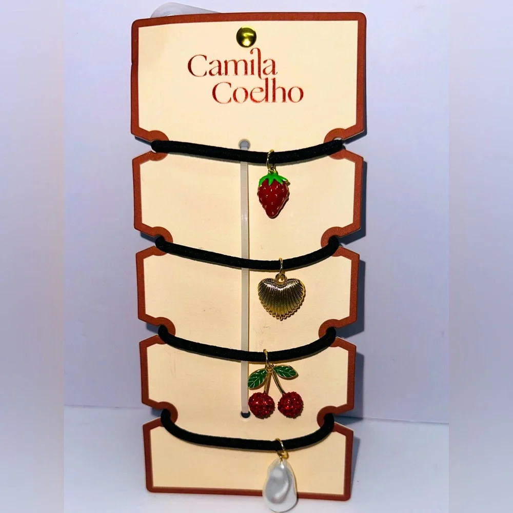 NEW CAMILA COELHO Fruit-Themed‎ Hair Ties - 4 per set
